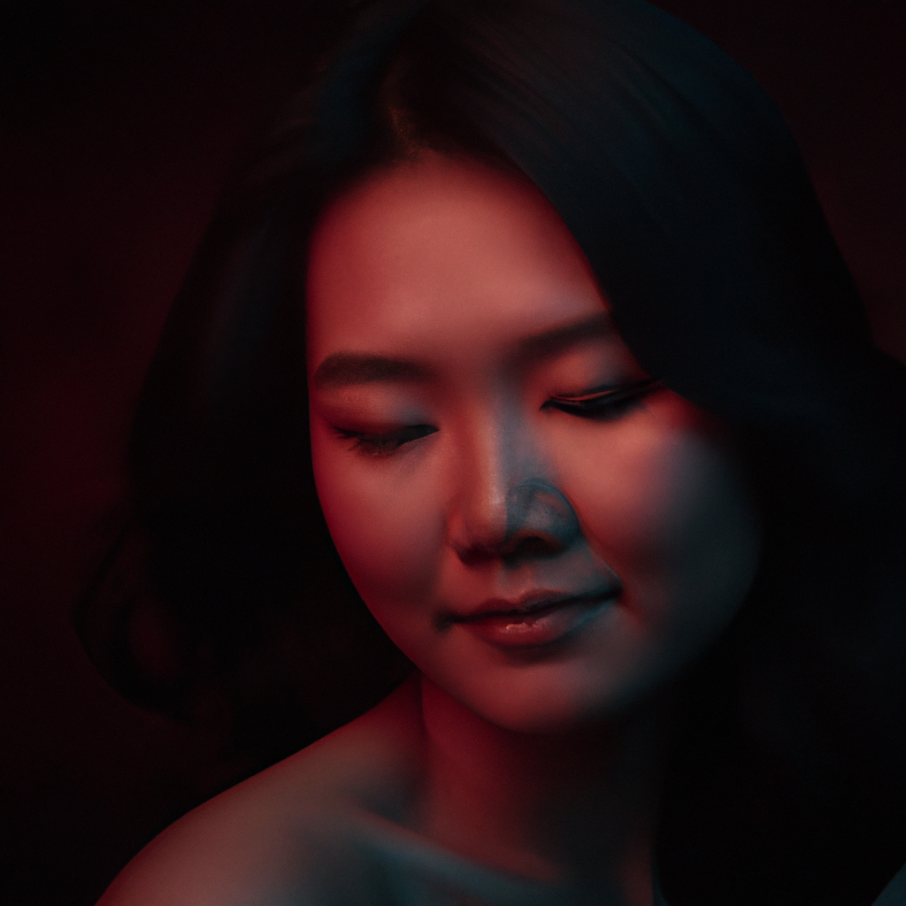 에디토리얼 인물: 단일 키라이트와 미세한 그라데이션